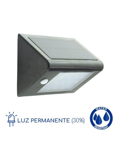 Aplique solar LED detector presencia 4W luz permanente - Imagen 1