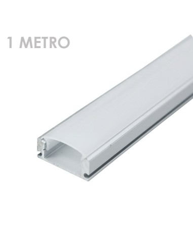 Perfil rectangular aluminio tira led 1 m - Imagen 1