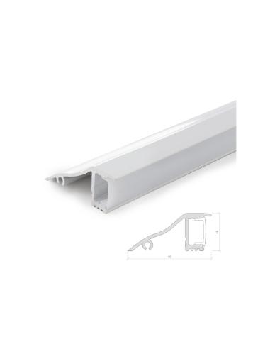 Perfíl Aluminio Tira LED Instalación Paredes - Difusor Opal x 1M