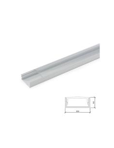 Perfíl Aluminio Tira LED Difusor Transparente LLE-A1707-T x 2M