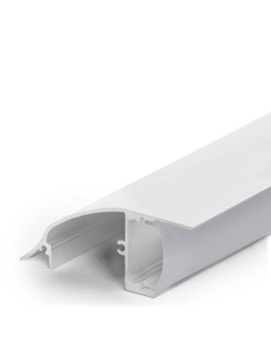 Perfíl Aluminio Tira LED Blanco Instalación Pared - Difusor Opal  x 1M