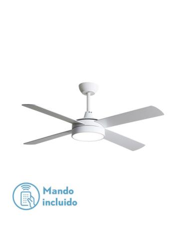 Ventilador Nevery 24w 2950lm Blanco 4 Asp 132d Blanco/haya 3000-4000-6000k C/remoto