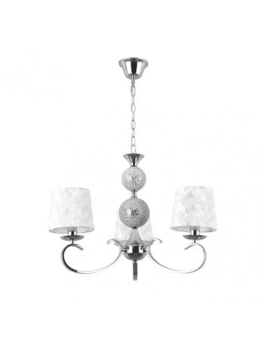 Lampara Ubeda 3xe14 Cromo Pantalla Blanca Regx60x60 Cm