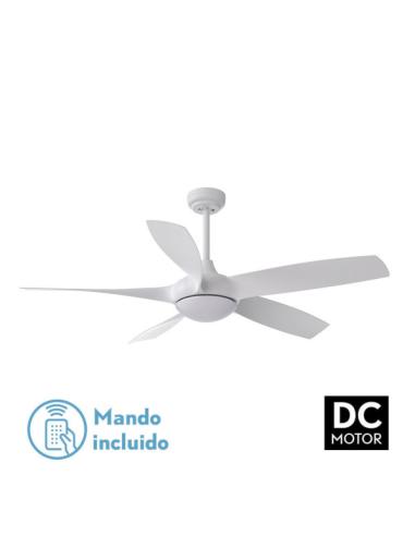 Ventilador Dc 24w Galleo Blanco 5 Aspas 137d 2400lm 6 velocidades 3000-4000-6500k C/remoto,memoria Y Temporizador