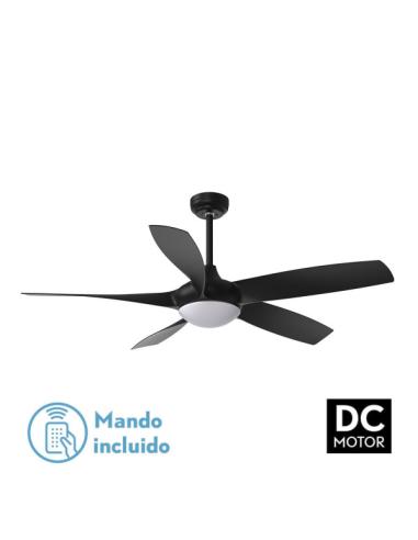 Ventilador DC 24w Galleo Negro 5 Aspas 137d 2400Lm 6 velocidades 3000-4000-6500k C/remoto,memoria Y Temporizador