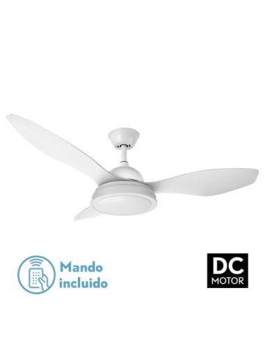 Ventilador 48w Dc Datoo Blanco 3 Aspas Blancas 6 Vel. 33/48x122x122cm 3 Colores C/remoto,memoria Y Temporizador 4080lm