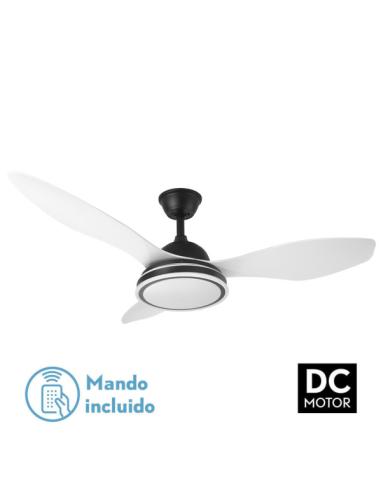 Ventilador 48w Dc Datoo Negro 3 Aspas Blancas  6 Vel. 33/48x122x122cm 3 Color C/remoto,memoria Y Temp.4080lm