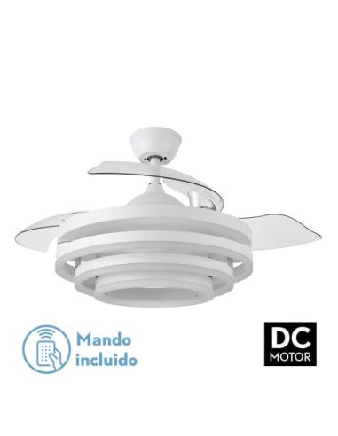 Ventilador 72w Dc Kai Blanco 3 Aspas Transp. 6 Vel. 3 Colores  43/58x50/107 C/remoto,memoria Y temp. 6120lm