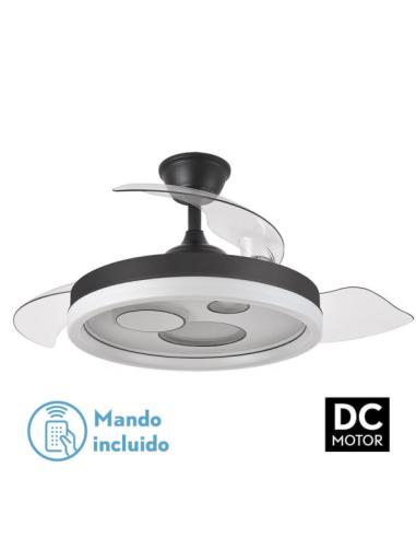 Ventilador Dc Turia 72w 6120lm Negro/blanco 3 Asp.desp. 32/47x50/107d. 3 Colores C/remoto+temporizador+memoria