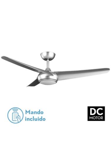 Ventilador Dc Patras 24w Plata 3 Aspas 131,2d  6 Vel 3 Colores 2424lm C/remoto,memoria Y Temporizador