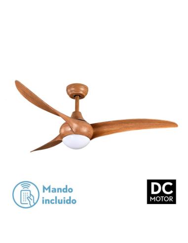 Ventilador Dc Canea 24w Marron 3 Aspas 6 Velocidades 134d 3000-4500-6000k C/remoto, Memoria Y Temporizador 2424lm