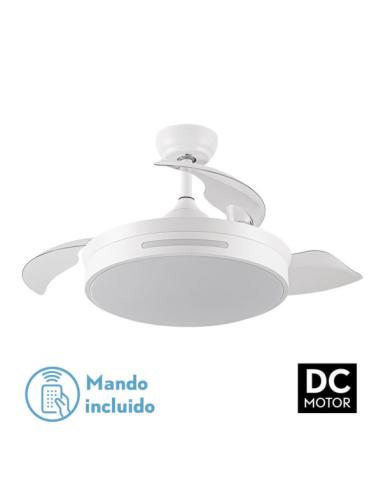 Ventilador DC 72w Micenas Blanco 3 Aspas Transp. 109d 6 Veloc. 7200lm 3 Colores  C/remoto, Memoria Y  Temporizador