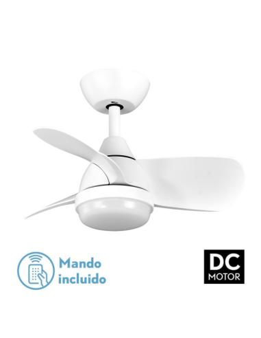 Ventilador Dc 24w Pirdo Blanco 3 Aspas 60d 2400lm 6 Vel. 3000-4500-6000k C/remoto, Memoria Y Temporizador