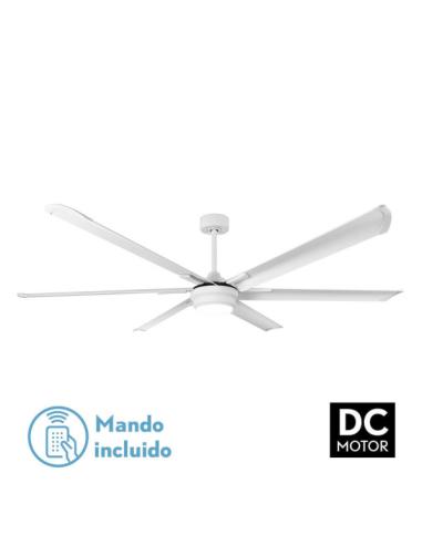 Ventilador Dc Marea 30w Blanco 6 Aspas Aluminio 198d 6vel. 3 Colores 3250lm Remoto,memoria,temporizador