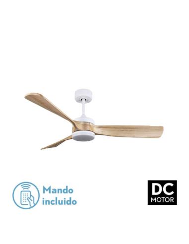 Ventilador Dc Oriente 26w Blanco 3 Aspas Haya 132d 6vel 3colores 2950lm Remoto,memoria,temporizador