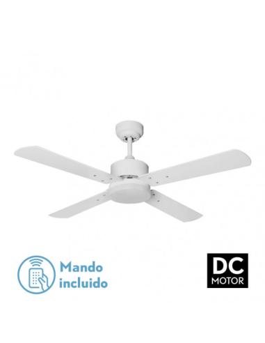 Ventilador Dc Karaburu 18w 1800lm Blanco 4 Aspas 40x107x107 Cm 3000-4000-6000k C/remoto