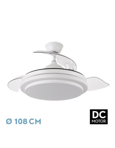 Ventilador Dc Ibe 72w 6117lm Blanco 3 Asp.desp. 108d 3000-4000-6000k Remoto, Memoria Y Temporizador