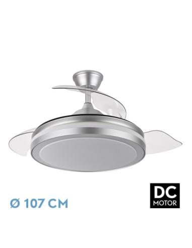 Ventilador Dc Esparta 72w 6120lm Plata 107d 3asp Desp.3000-4000-6000k Remoto+tempo+memo