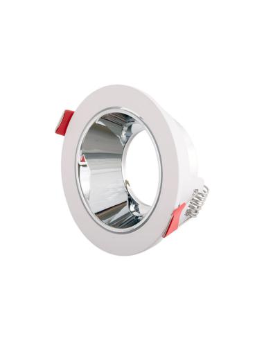 Downlight Circular GU10 Sin Portalámparas/Bombilla - Blanco/Plata [LUM-WS396A16]