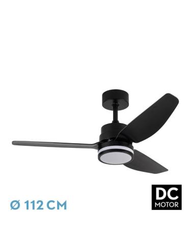 Ventilador Dc Jarama 20w Negro 3asp.6velocidades 3000-4000-6500k 2350lm Remoto,memoria,temperatura 112d