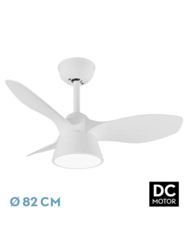 Ventilador Dc Cubico 36w 2680lm Blanco 3 Aspas 82d  3000k,4500k,6000k,remoto+tempor+memoria