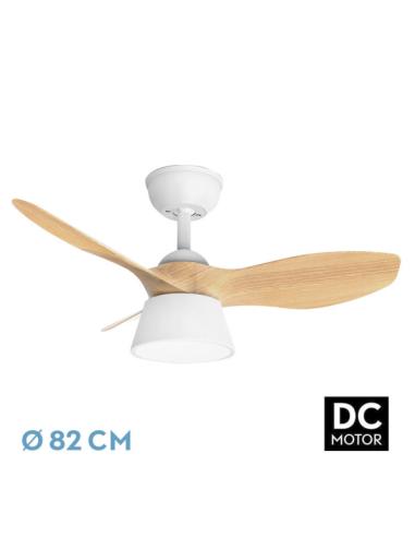 Ventilador Dc Cubico 36w 2680lm Blan/haya 3asp 82d  3000k,4500k,6000k,remoto+tempor+memoria