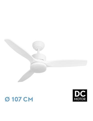 Ventilador Dc Torino 24w Blanc 3aspas 6vel 107d 2424lm 3000k,4000k,6500k Remoto+temporizador+memoria