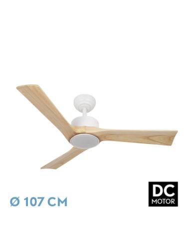 Ventilador Dc Orinoco 24w Blanco 3aspas Haya 107d 2424lm 3000k,4000k,6500k Remoto+regulable Intensidad+temperatura+memoria