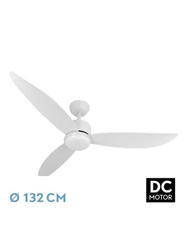 Ventilador Dc Genil 24w Blanco 3aspas 6vel 132d 2424 Lm 3000-4000-6500k Remoto+temporizador+memoria