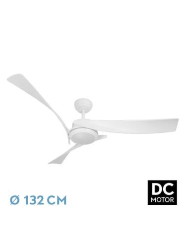 Ventilador Dc Tarento 24w Blanco 3aspas 6ve 132d 2424 Lm 3000-4000-6500k Remoto+regulable Intensidad+temporizador+memoria