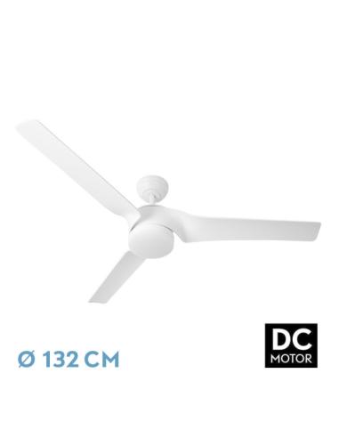 Ventilador Dc Montijo 24w Blanco 3aspas 6vel 132d 2424 Lm 3000-4000-6500k  Remoto+regulable Intensidad+temporizador+memoria