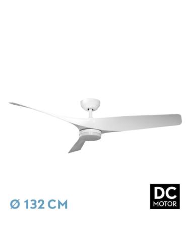 Ventilador Dc Niger 22w Blanco 3aspas 132d 6vel. Regulable Intensidad 2180lm 3000k,4000k,6000k Remoto+temporizador+memoria