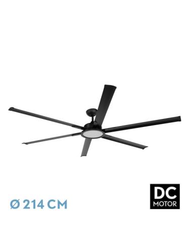 Ventilador Dc Almanzor 24w Negro 6asp.214d Regulable Intensidad 2950lm 3000k,4000k,6000k Remoto+ Temporizador+ Memoria