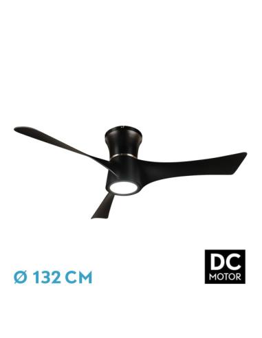 Ventilador Dc Tianas 18w Negro 3aspas 132d Regulable Intensidad 2250lm 3000k,4000k,6000k Remoto+temporizador+memoria