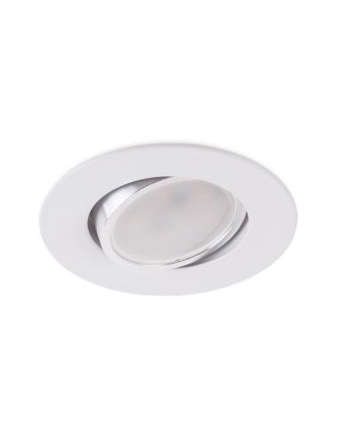 Aro Foco Downlight  Circular Basculante Aluminio Blanco 93Mm