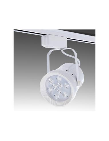 Foco Carril LED 9W 380Lm CRI85  "Bailey" Monofásico 40.000H [PL-218039-CW-W]