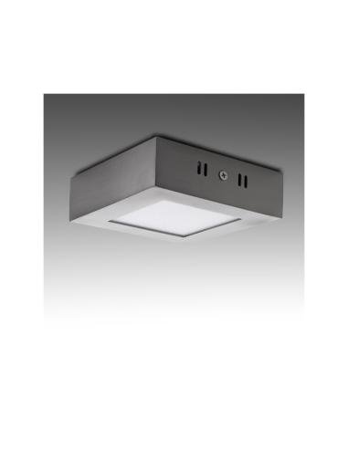 Plafón LED 6W 430Lm  Cuadrado Niquel Satinado  [GL-PL-SM6SN-CW]