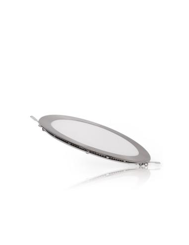 Placa LED 12W 860Lm  Circular Niquel Satinado  [GL-CL-R12N-CW]