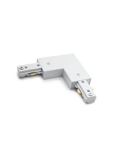 Conector 90º Carril Bifásico Blanco