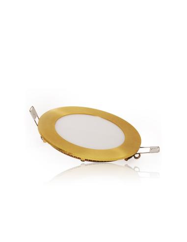 Placa LED 6W 449Lm  3000ºK Circular Dorado  [GL-CL-R6N-G-WW]