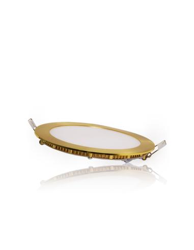 Placa LED 12W 805Lm  3000ºK Circular Dorado  [GL-CL-R12N-G-WW]