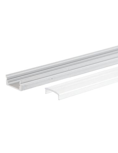 Perfíl Aluminio Tira LED Difusor Transparente LLE-A1707-T x 2M