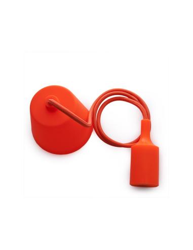 Portalámparas E27 Cable - Rosetón Naranja