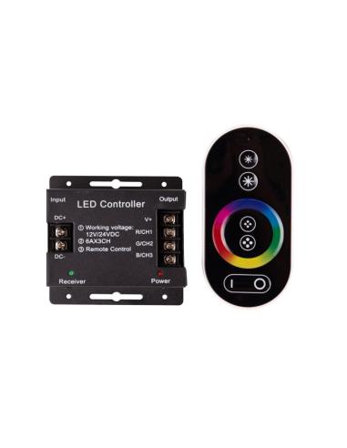 Controlador Rf Tira RGB Mando a Distancia Circular 12-24VDC ► 216/432W