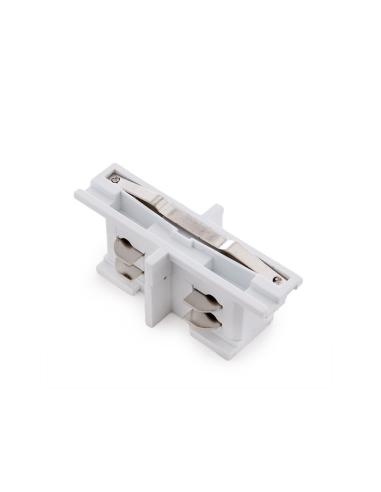 Conector Recto Carril Trifásico Blanco