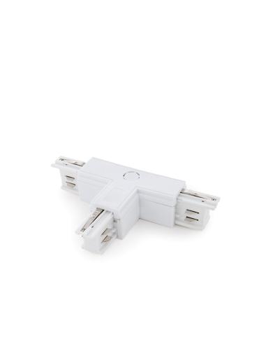 Conector T Carril Trifásico Blanco