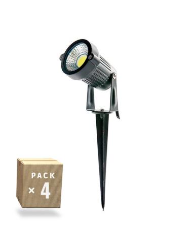 Pack 4 Focos LED Pincho Jardín 5W 450Lm  40.000H [SL-SL-C10-5W-CW-PK4-AP]