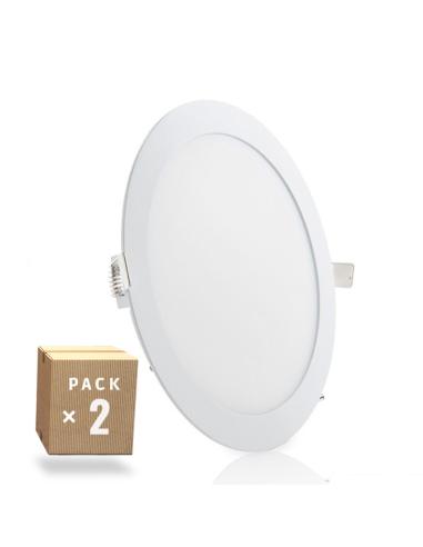 Pack 2 Placas LED 20W 1600Lm  Circular 40.000H [GR-RDP15-20W-CW-PK2-AP]