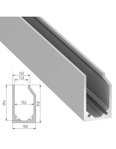 Perfíl Aluminio Tipo I10 2,02M - Anodizado Plata