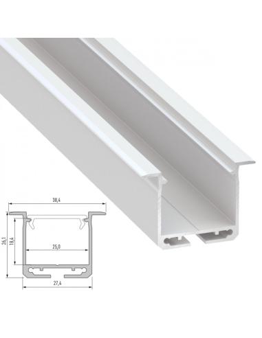 Perfíl Aluminio Tipo inDILEDA 2,02M - Anodizado Plata